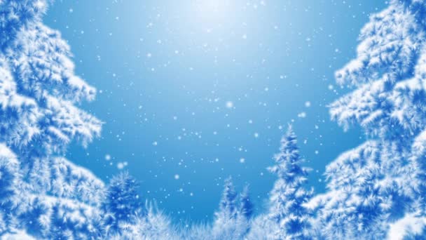 Новий рік і Різдво. Відео-анімація безшоломної петлі Merry Christmas lettering with christmas tree and snowflakes fall. Веселі кристали та подарунки з кришталевої давнини - Кадри, відео