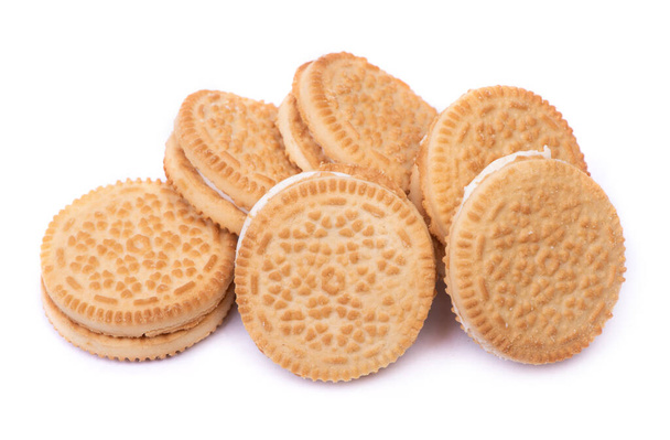 Grupo de galletas aisladas sobre fondo blanco - Foto, imagen