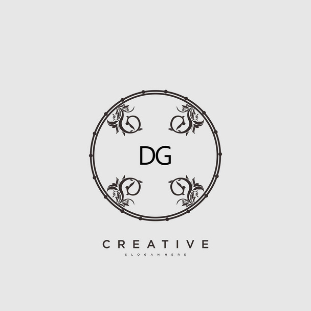 DG Beauty vector initial logo art, handwriting logo of initial signature, wedding, fashion, jewerly, boutique, floral and botanical with creative template for any company or business. - Vector, Image