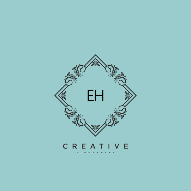 EH Beauty вектор початковий логотип мистецтва, почерк логотипу початкового підпису, весілля, мода, прикраси, бутік, квітковий і ботанічний з креативним шаблоном для будь-якої компанії або бізнесу
. - Вектор, зображення