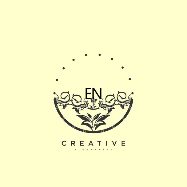 ES Beauty vector initial logo art, handwriting logo of initial signature, wedding, fashion, jewerly, boutique, floral and botanical with creative template for any company or business. - Vector, imagen