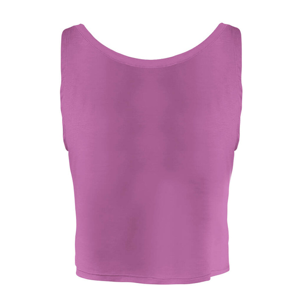 Eine saubere Rückansicht Short Tank Top Mockup für Frauen in Royal Lilac Color, damit Sie Ihre Entwürfe schön präsentieren können.  - Foto, Bild