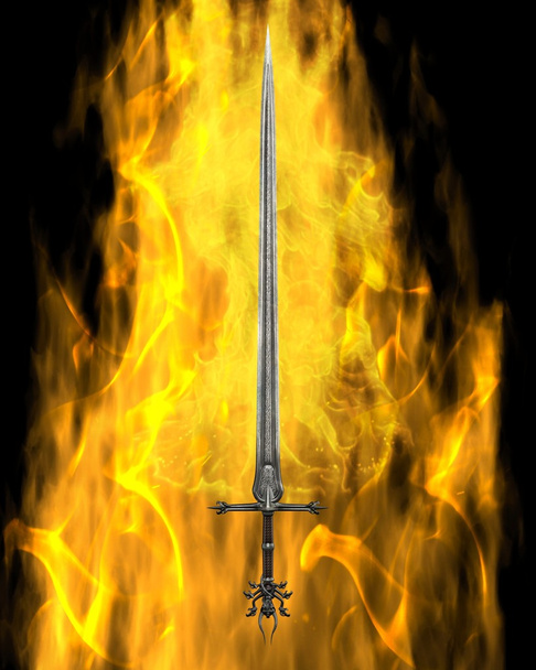 Płonący miecz - Zdjęcie, obraz