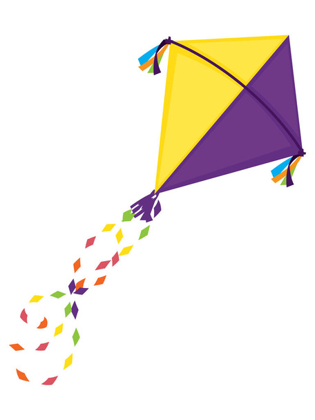 Illustrazione vettoriale di un giocattolo variopinto dell'aquilone volante - Vettoriali, immagini