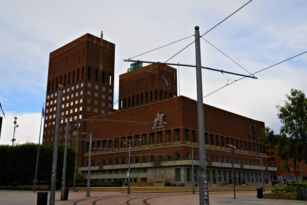 Hôtel de ville d'Oslo, siège de l'administration municipale de la municipalité d'Oslo. - Photo, image