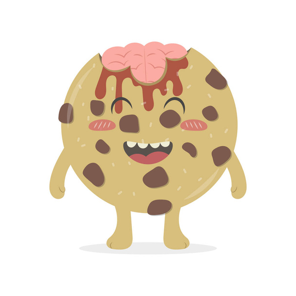 cartoon Halloween Cookie isolado no fundo branco - Vetor, Imagem