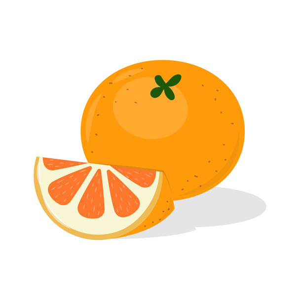  спелые апельсиновые фрукты, векторная иллюстрация   - Вектор,изображение