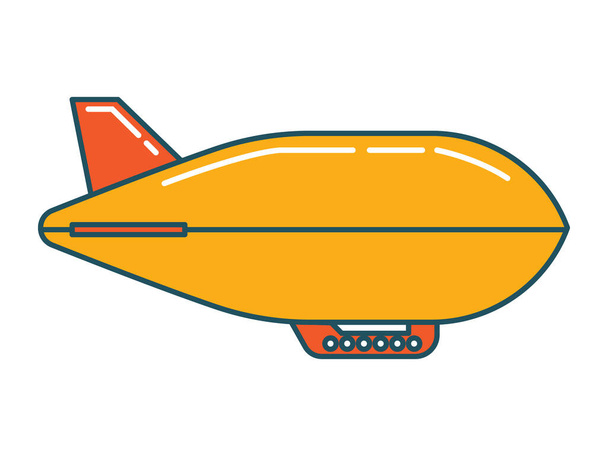 Vektorillustration eines bunten Cartoon Blimp Luftschiffes - Vektor, Bild