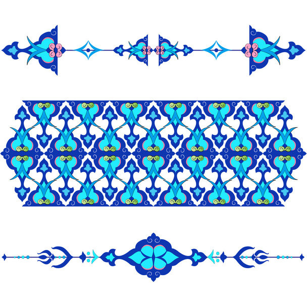 μπλε ανατολίτικα Οθωμανική σχεδίου είκοσι πέντε - Διάνυσμα, εικόνα