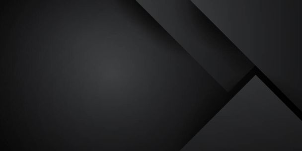 ブラック抽象的な企業の背景。デジタル抽象幾何学ベクトル設計。ダークイラスト、ブラックの四角形がテクノロジーの背景を重ね - ベクター画像