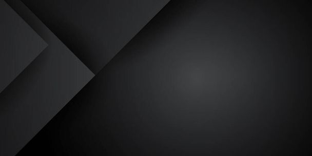 Black abstract corporate background. Digital abstract geometric vector design. Dark illustration, black rectangle overlap tech background - Vector, Image