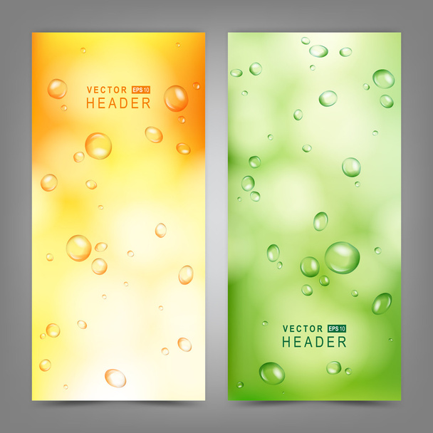 Набір векторних банерів з краплями води на склі
 - Вектор, зображення