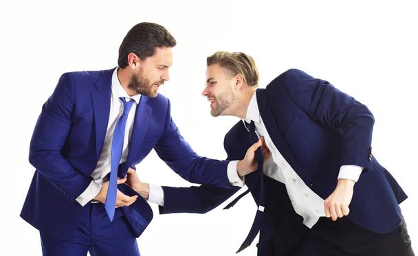 Rude, brutal, angry business people. Businessman and politician fighting. Aggression, violence concept. - Fotoğraf, Görsel
