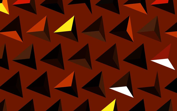 Dark Orange vector template with crystals, triangles. Triangles on abstract background with colorful gradient. Pattern for booklets, leaflets - Vector, Image