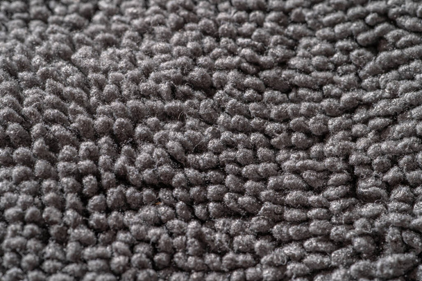Mikrokuituliina harmaa väri kangas pyyhe rakenne pinta, makro valokuvaus - Valokuva, kuva