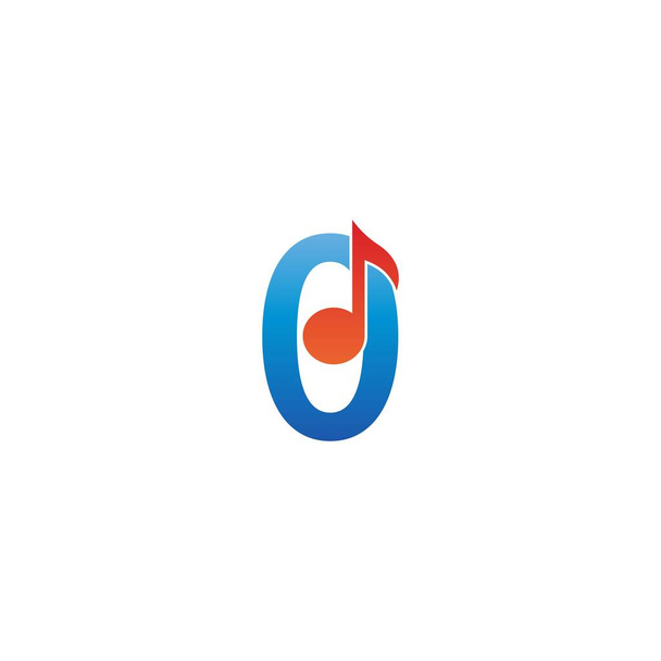 Піктограма логотипу номер 0 у поєднанні з шаблоном музичного дизайну нот
 - Вектор, зображення