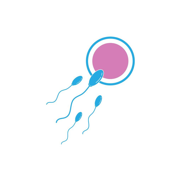 Esperma / Espermatozoides vector logotipo icono diseño de la ilustración - Vector, Imagen