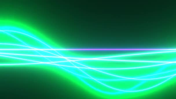 Verschillende kleuren van lichtstralen Gedraaide vlechten die door het frame stromen - Video