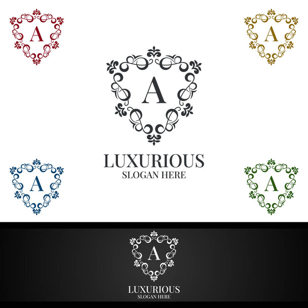 Luxus Royal logó ékszerek, esküvő, szálloda vagy divattervezés - Vektor, kép