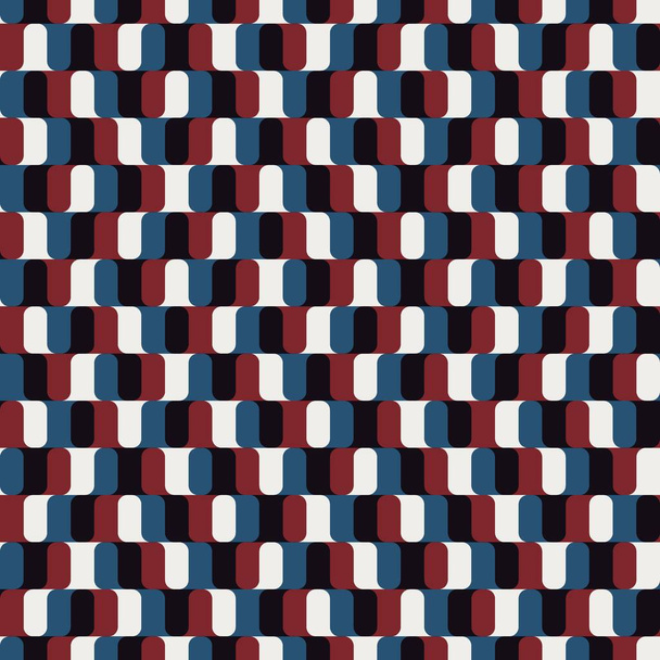 Nahtloses Geo-Muster in rot blau schwarz weiß - Foto, Bild