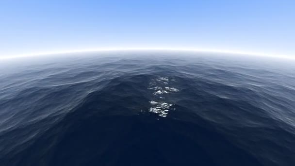 Ηρεμία Rippling Ocean Επιφάνεια Sunshine Horizon - Πλάνα, βίντεο