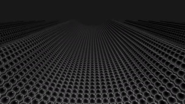 Wellenförmiges Gewebe Blatt aus grauen Molekülen Nanopartikel Kohlenstoff - Filmmaterial, Video