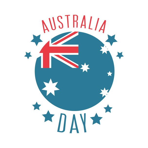 australia day, round flag national event celebration - Vetor, Imagem