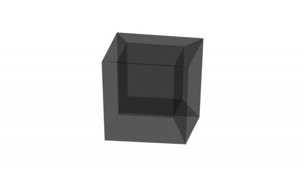 Implodierende zusammenbrechende Maske Tesseract 4d Cube Box - Filmmaterial, Video