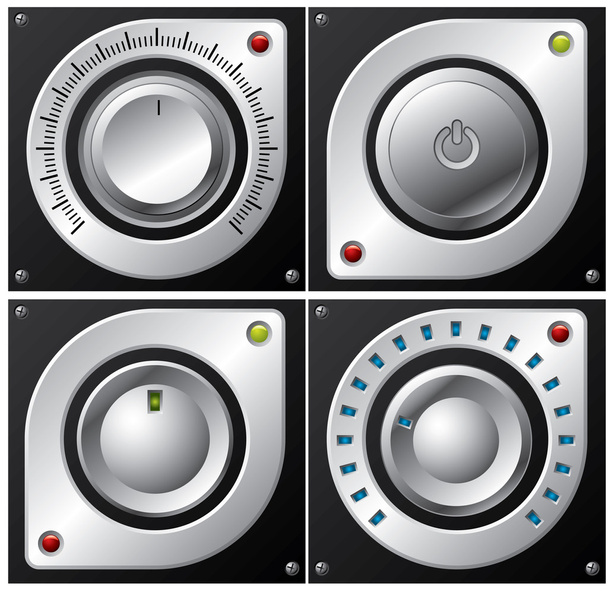 ボリューム、アンプとボタンのデザイン - ベクター画像