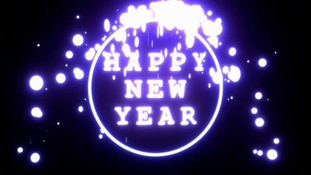 Happy new year presentation theme, New year background, 3D text with illuminating light, 4K High Quality, 3D render - Photo, Image