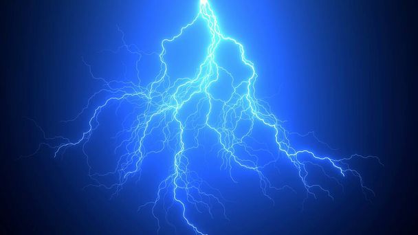 Schöne Realistische Auswirkungen der Beleuchtung Schläge oder Blitz, elektrischer Sturm, Gewitter mit Blitz, 4k High Quality, 3D-Render - Foto, Bild