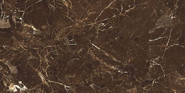 brown marble has deep brown color with light brown or grey random veins with polished finish natural marble image for tiles design - Foto, Imagem