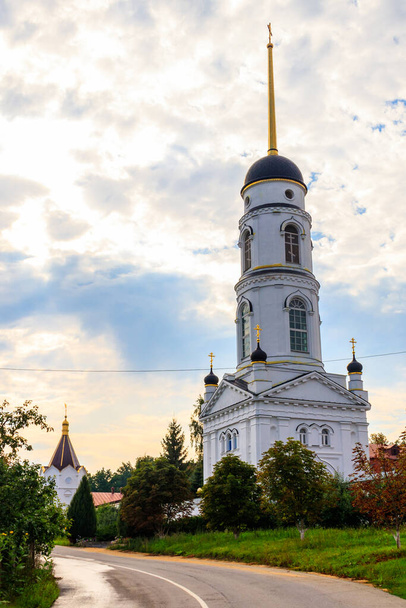 Bell tower of St. Tikhon's Transfiguration convent in Zadonsk, Russia - Fotó, kép
