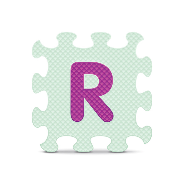 Carta vectorial "R" escrita con rompecabezas de alfabeto
 - Vector, Imagen