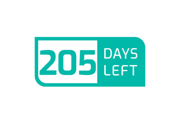 205 Days Left banner on white background, 205 Days left to go - Vektor, obrázek