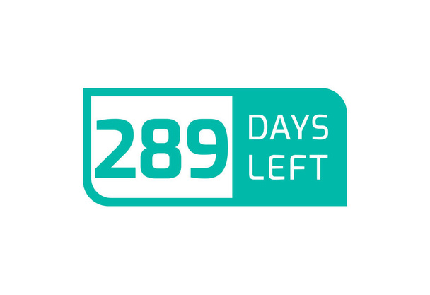 289 dagen linkse banner op witte achtergrond, 289 dagen te gaan - Vector, afbeelding