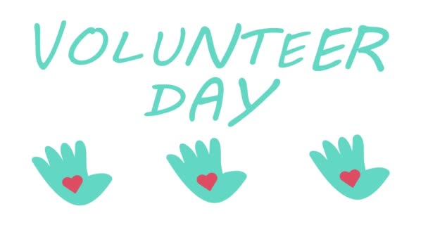 Παγκόσμια Ημέρα Εθελοντών. Κοινωνική κινούμενη εικόνα - Πλάνα, βίντεο