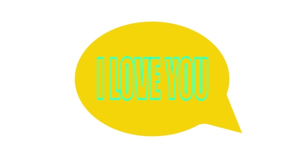 I love you in different colors on a white background. Animation card - Footage, Video