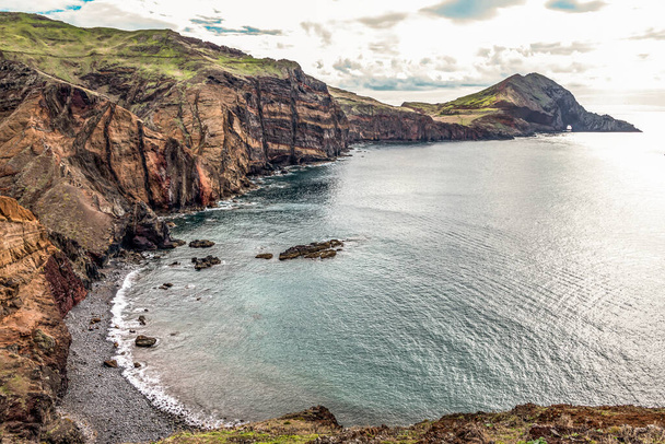 View of rocky cliffs clear water of Atlantic Ocean at Ponta de Sao Lourenco, the island of Madeira, Portugal - Valokuva, kuva