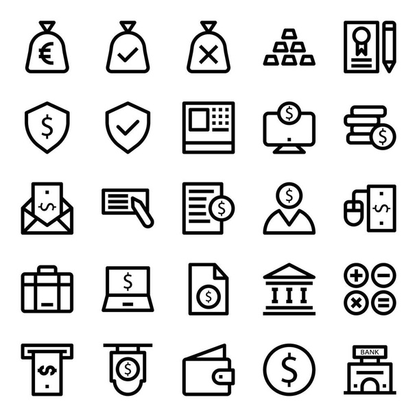Outline icons for credit card payments. - Vector, Image