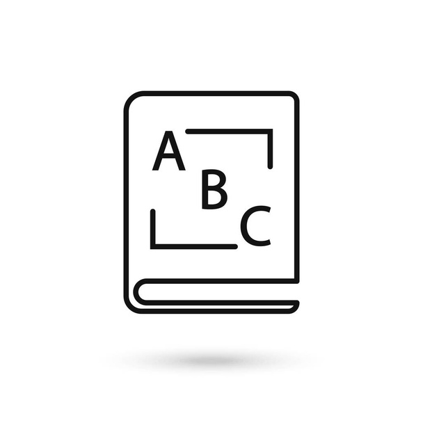 ABCの本のアイコンは白の背景に隔離された。辞書の記号。アルファベット本のアイコン. - ベクター画像