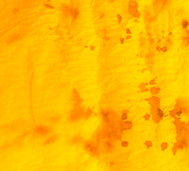 Wet Art Print. Yellow Tie Dye Print. Ocher Dirty Art Background. Dirty Art Painting. Watercolor Print. Authentic Brushed Art.Tie Dye Shirt. Orange Watercolor Pattern. Splash Banner. - Photo, Image