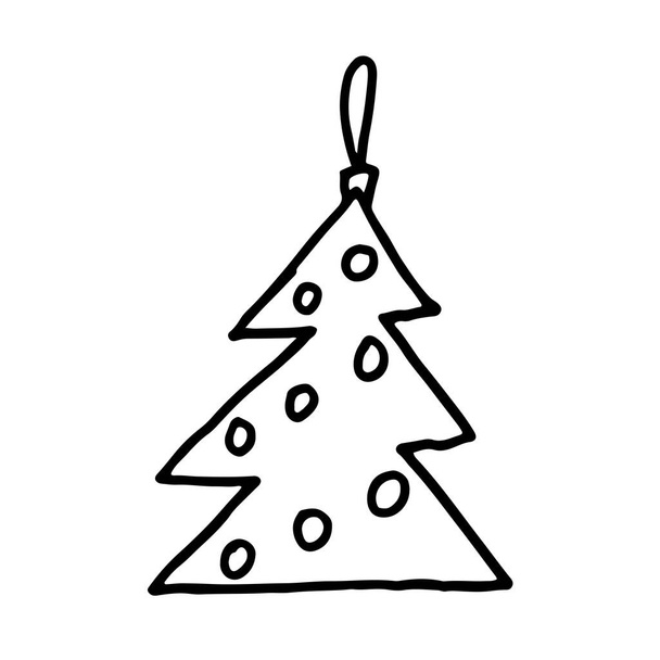 Decorazione natalizia disegnata a mano - Vettoriali, immagini