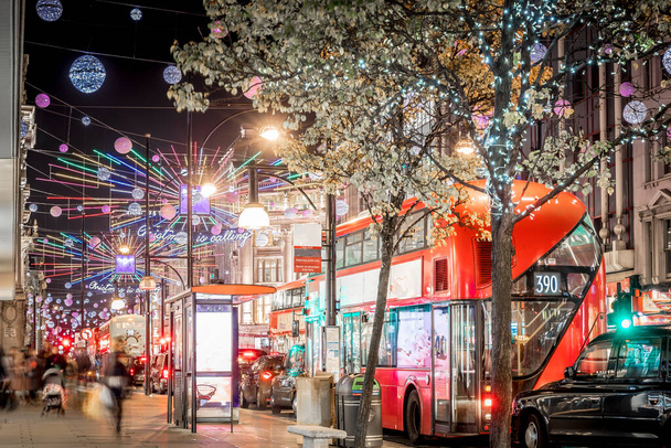 Vánoční světla v centru Londýna, Velká Británie - Fotografie, Obrázek
