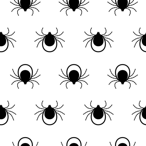 Seamless pattern with Tick. Mite. Insect Vector illustration - Vektori, kuva