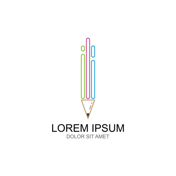 Kalem simgesi logo tasarım vektörü şablonu - Vektör, Görsel