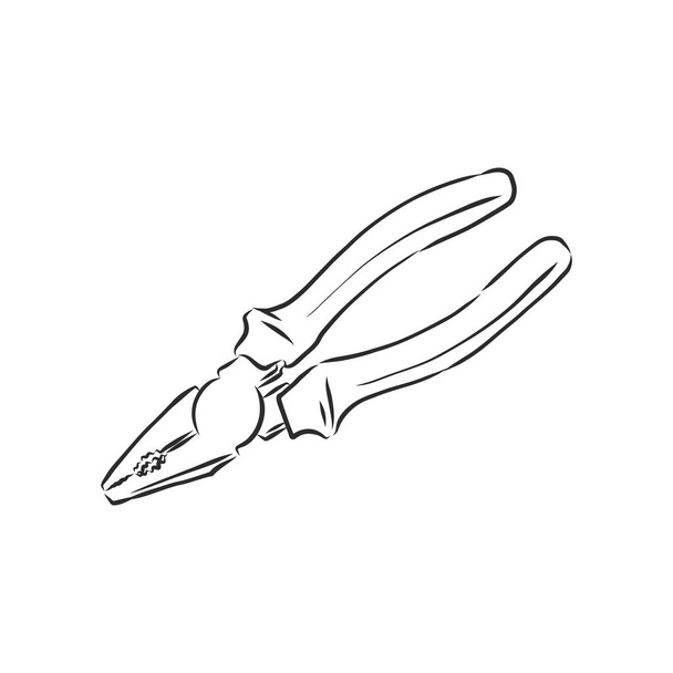Pliers pincers hand tool isolated on white background. Vector illustration - Vector, Image
