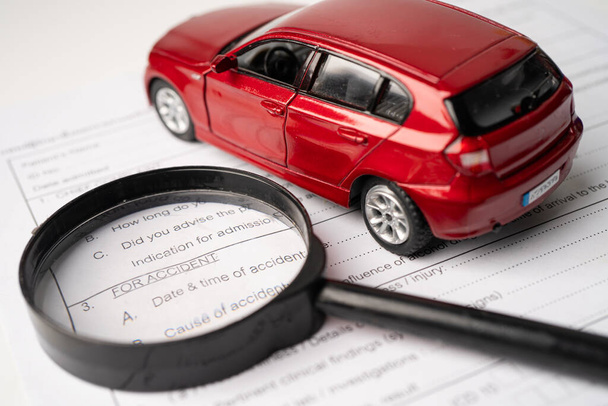 Insurance  claim accident car form, Car loan, insurance and leasing time concepts. - Photo, Image