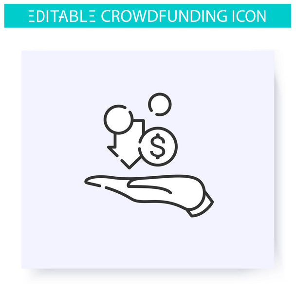 Loan based crowdfunding line icon. Editable - Vector, Image