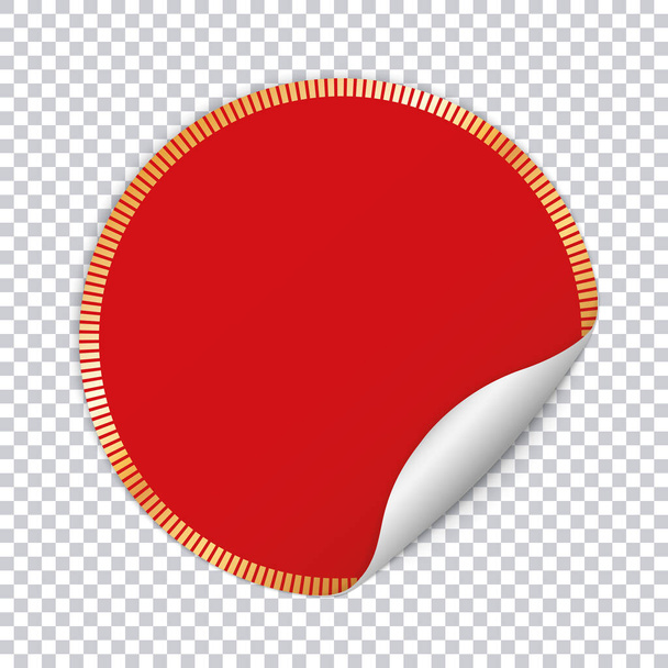 rode ronde sticker banners op transparante achtergrond - Vector, afbeelding